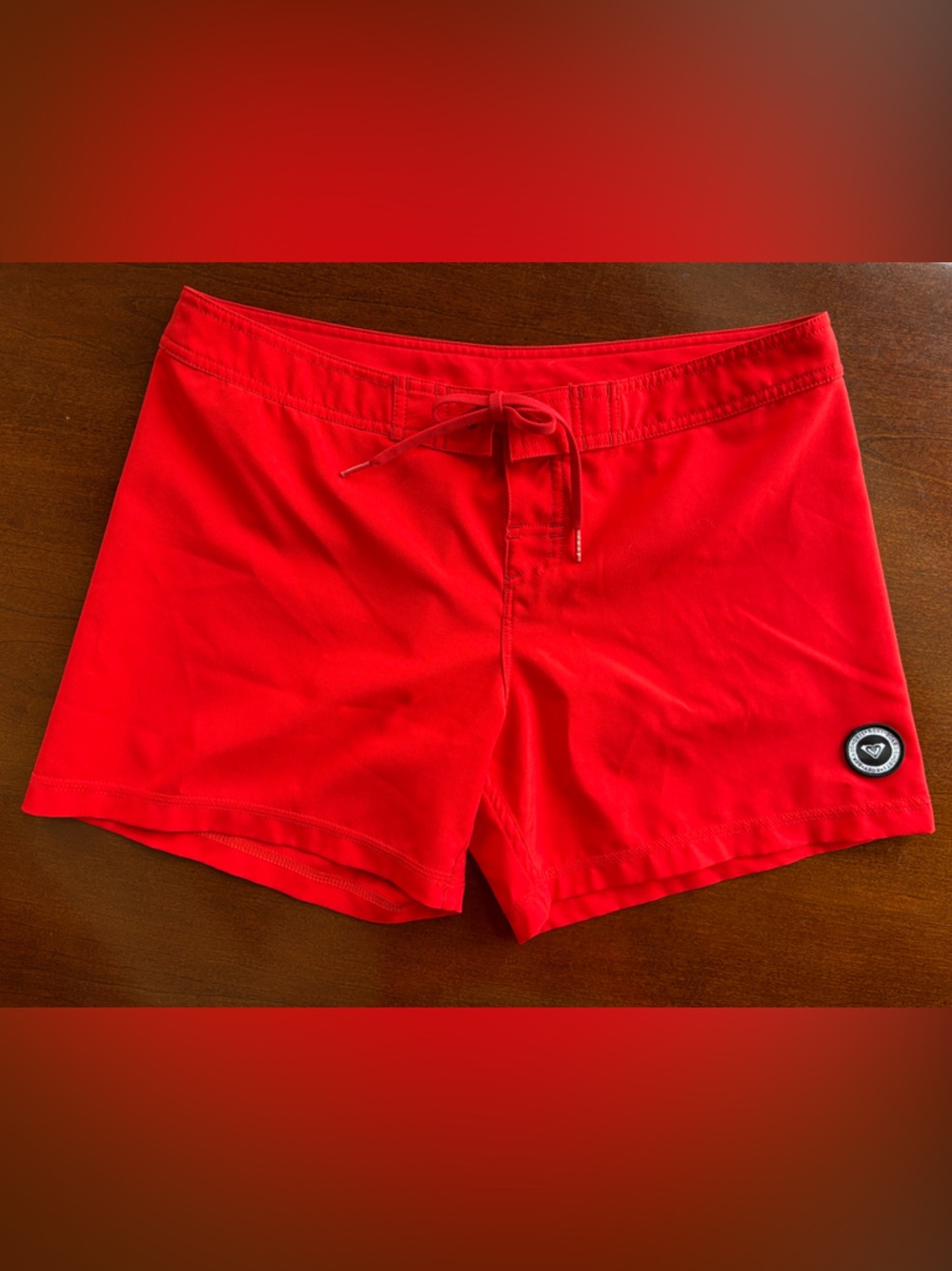 Roxy Women's Bright Red Athletic Drawstring Shorts